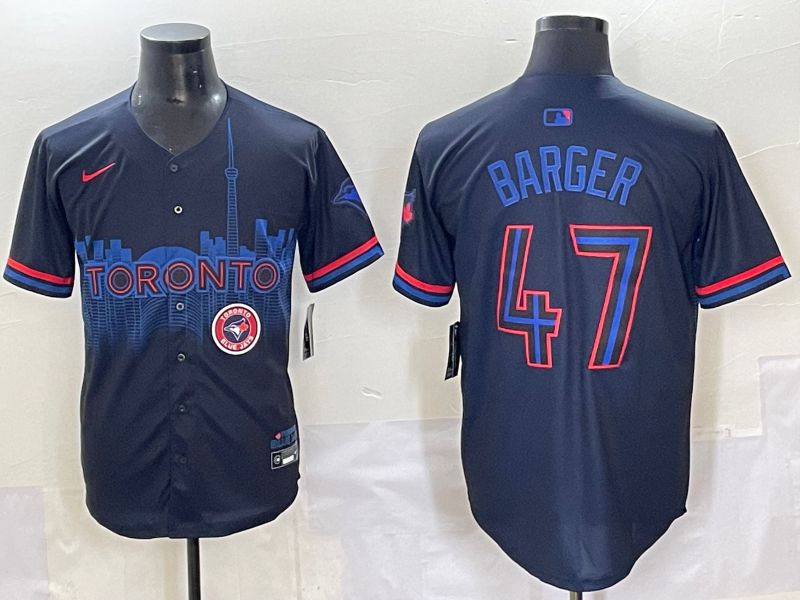 Men 2025 Toronto Blue Jays #47 Barger Black Joint Name Nike MLB Jersey style 15